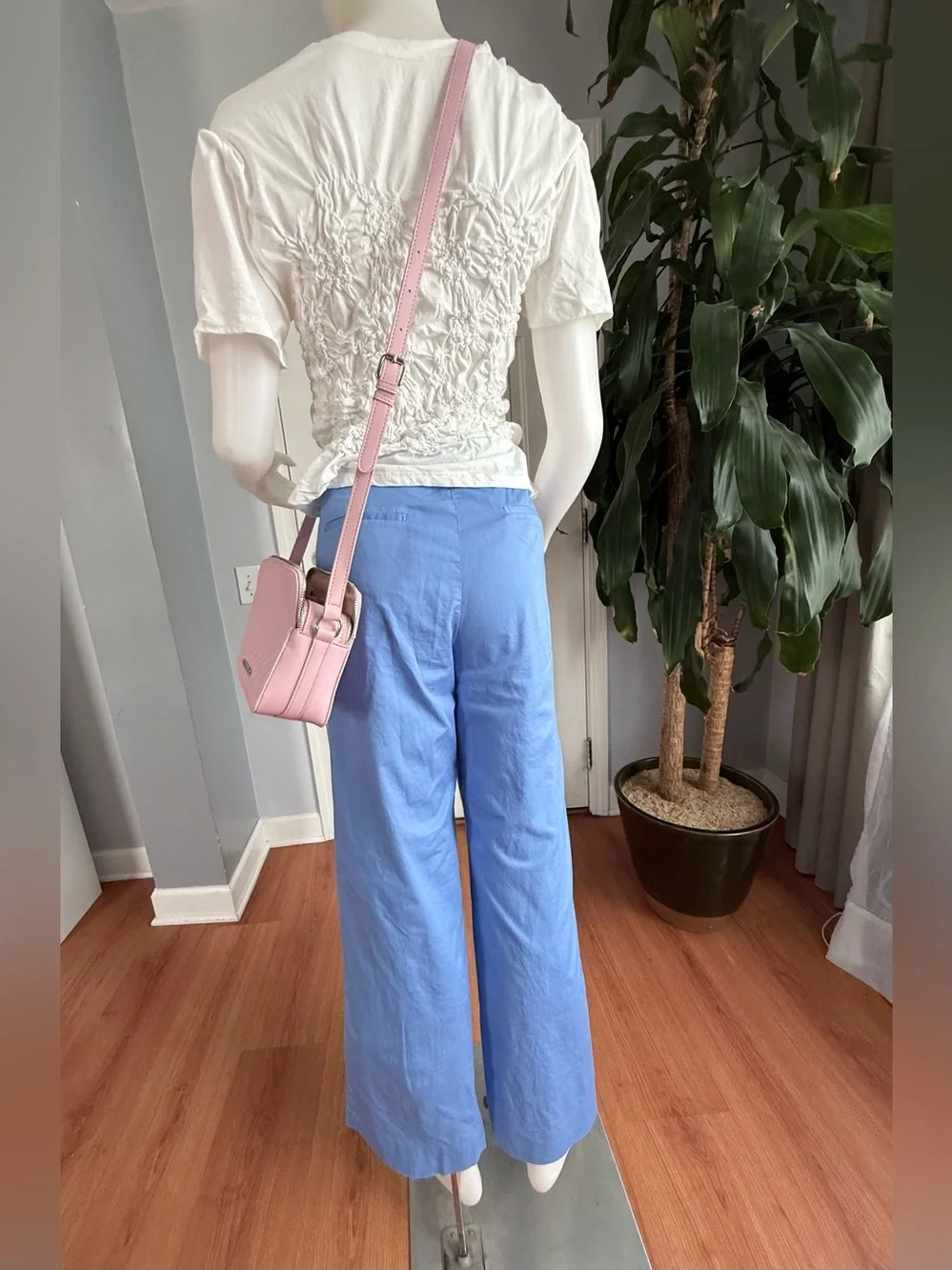 J. Crew Light Blue Cotton Straight-Leg Pants for Women